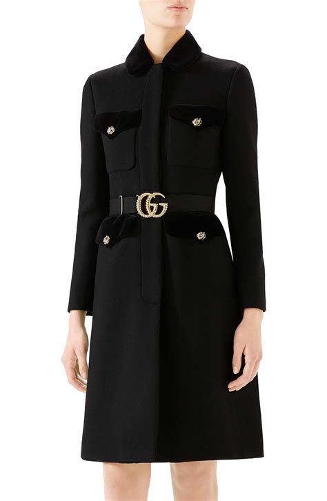 red gucci jacket wool|Gucci women's pea coat.